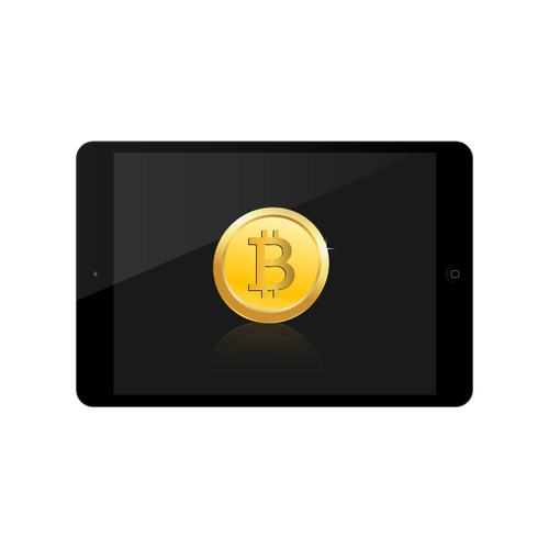 Bitcoin iPadin vektorikuvassa