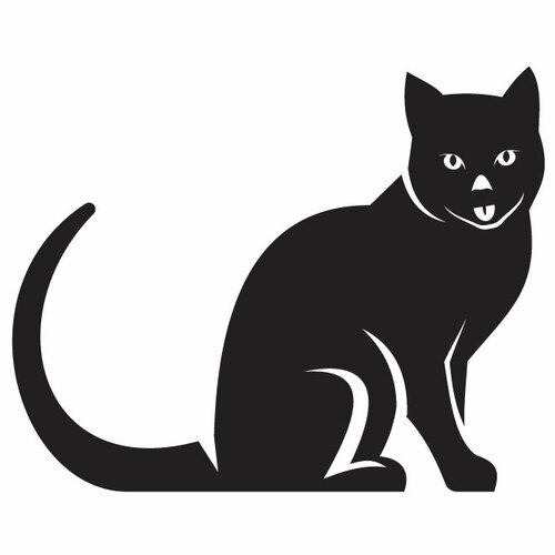 צללית חתול שחור-קליפ