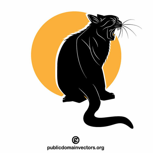 Black cat vector clip art