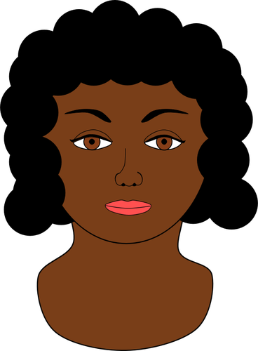 אישה אפריקאית עם האיור וקטורית עיניים גדולות