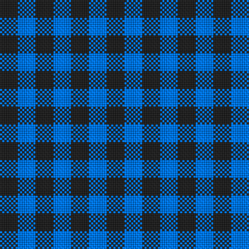 Plaid tissu en noir et bleu