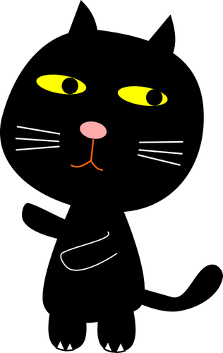 काली बिल्ली और चंद्रमा वेक्टर क्लिप आर्ट