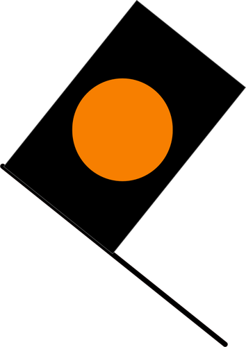 Vectorafbeeldingen van zwart met oranje cirkel vlag