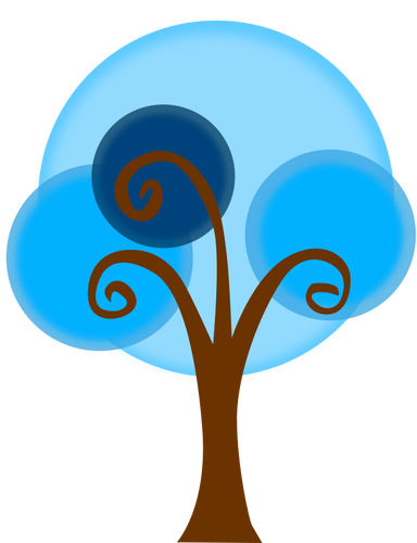 Árbol de dibujos animados azul