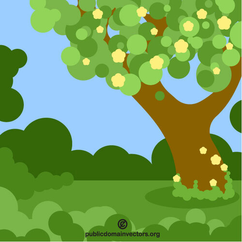 Blooming tree clip art