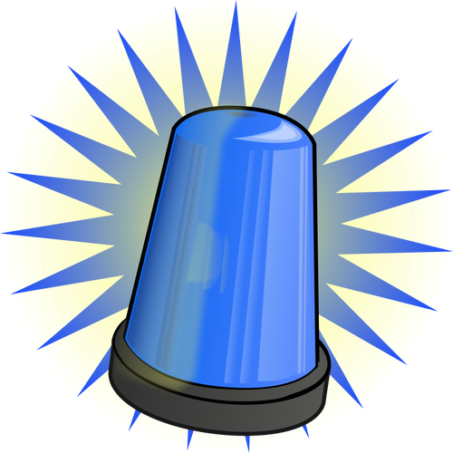 Blue signal light vector clip art