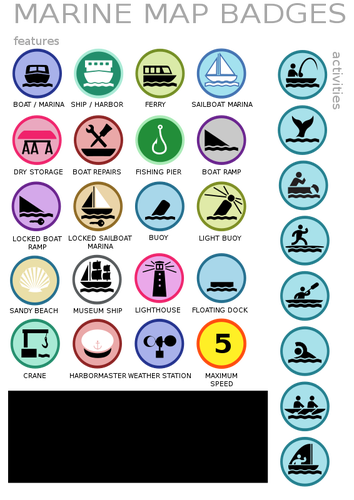 Marine map badges vector image