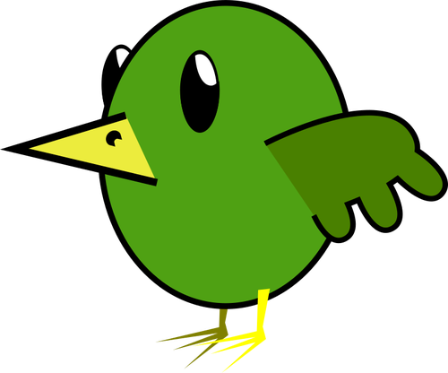 緑の鳥の漫画のベクトル グラフィックス