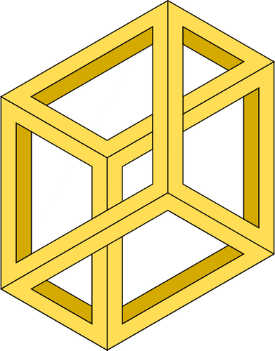 Ilusión óptica de un gráficos de vector de caja imposible