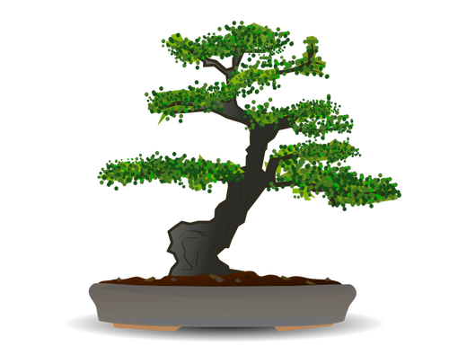 Bonsai drzewo wektorowej