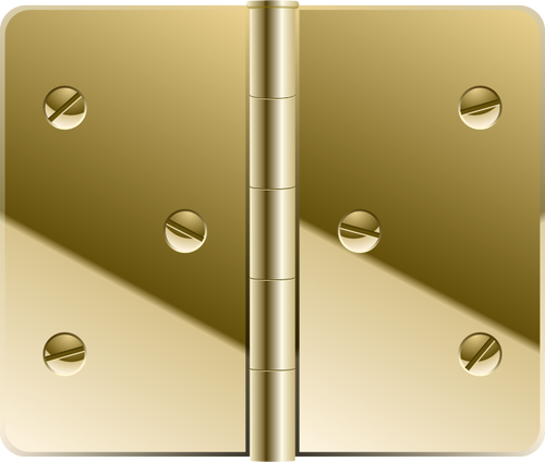 Vector illustration of gold colored door hinge