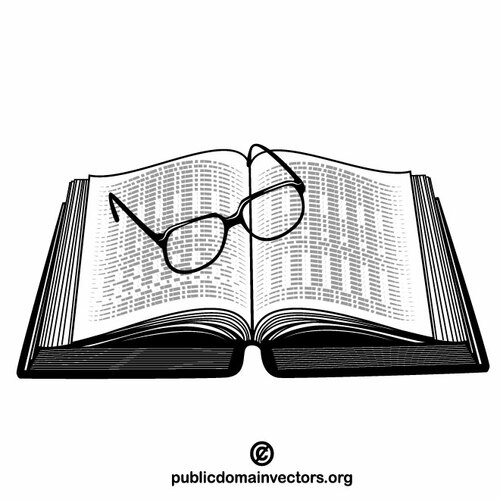 Glasses on an open book