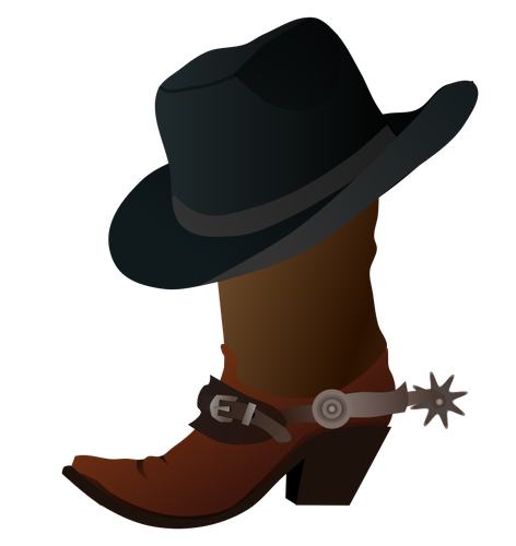 Cowboy boot e cappello grafica vettoriale