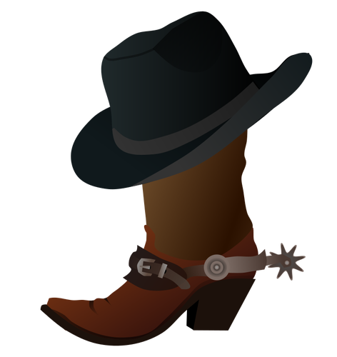 Botte Cowboy et chapeau de graphiques vectoriels