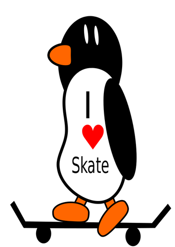 Penguin on a skate