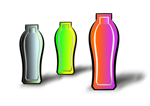 Vektor ilustrasi tiga berbeda berwarna minuman kontainer