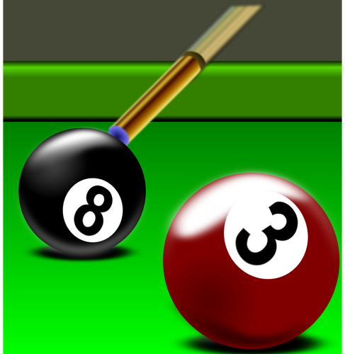 Illustration des boules de billard noir et rouge