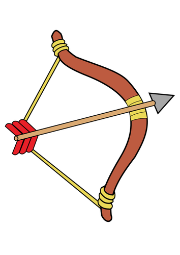 Desenho vetorial de flecha e arco