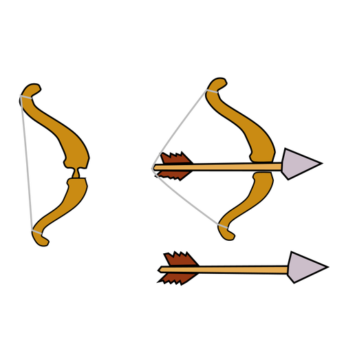 Łuk i strzała do gry wektorowa