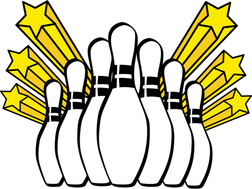 Bowling pinnen pictogramafbeelding vector