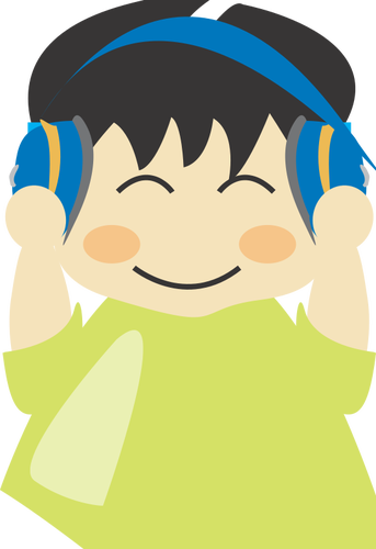 Garçon avec casque vector clipart