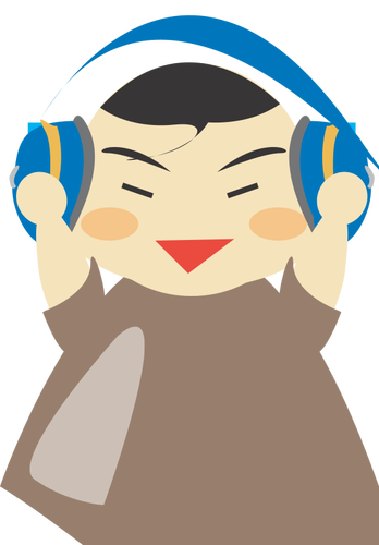 Boy with headphones vector graphics