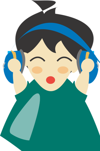 Garçon avec casque vector une image clipart