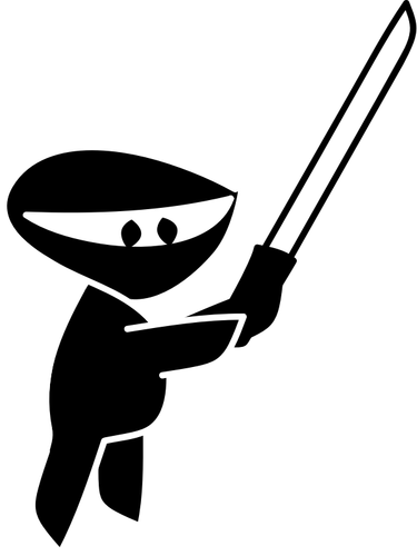 Ninja silhouette noire vector clipart