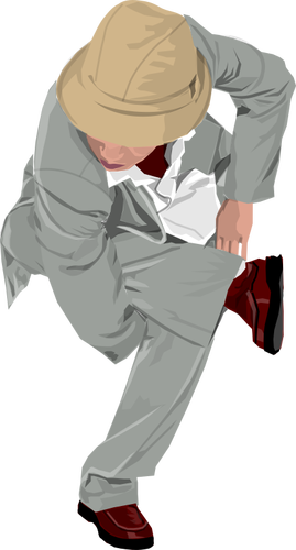 Young man doing a breakdance vector image