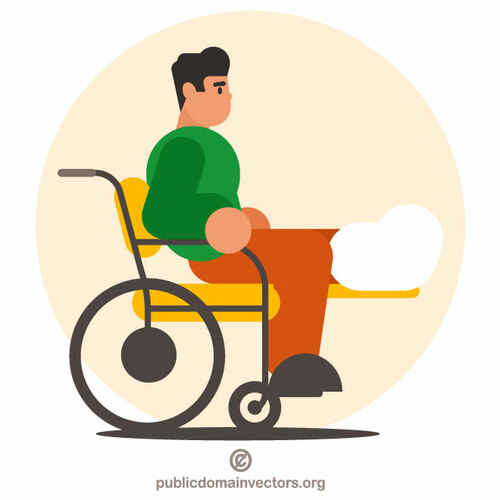 Bărbat în scaun cu rotile
