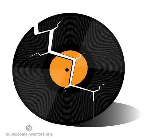 Rupt de vinil record vector imagine