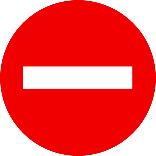 No entry road sign