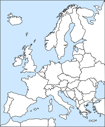 Clip art wektor z mapa Europy