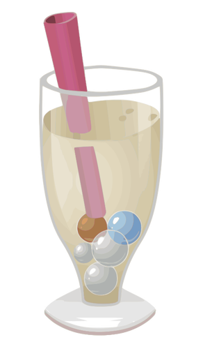 Culoare desen de o Bulbuc în pahar de şampanie