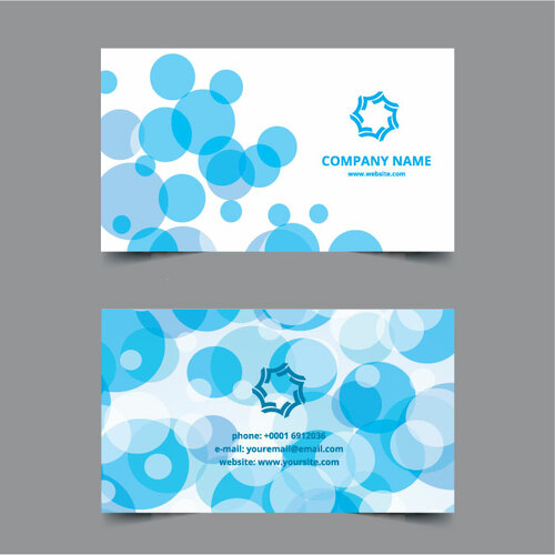 Template kartu nama gelembung biru