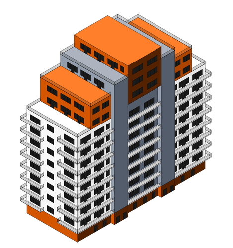 Isométrique, construction d’image vectorielle