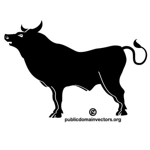 Silueta de vector de un toro