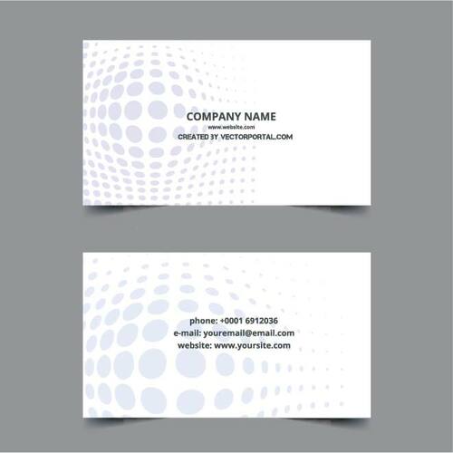 Business card layout med halvtonsmönster