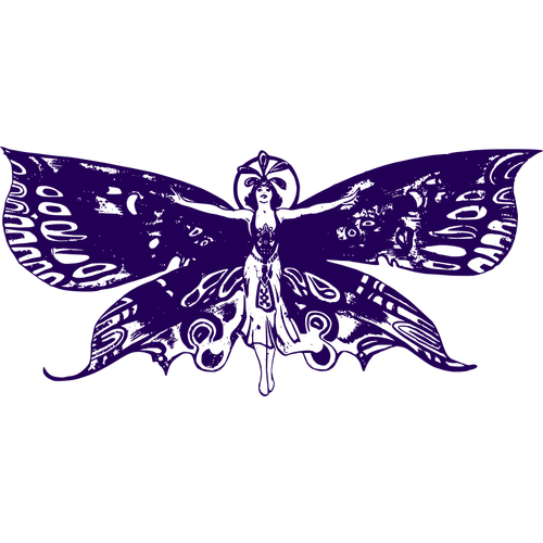 Vector de la imagen de mariposa tribal mujer patrón