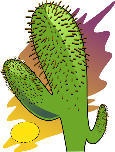 Clipart vectoriels de cactus de la bande dessinée dans la chaleur du soleil