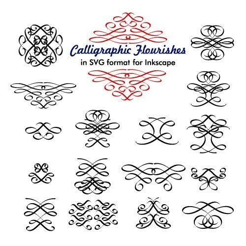 Floreios caligráficos vector pack