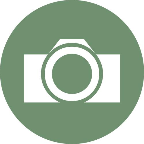 Round camera label vector clip art