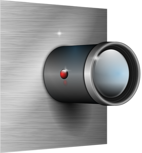 Kamera-Objektiv-Befestigung an der Wand-Vektor-Bild