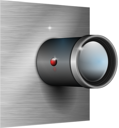 Camera lens attachment on wall vector image