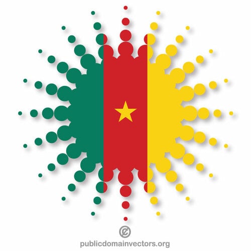 Kamerun vlajka polotón tvar