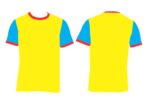 Kleurrijke voorkant en achterkant shirt