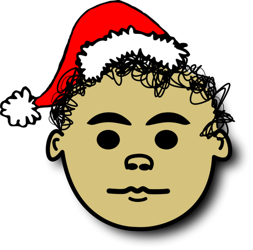 Santa Claus jongen met krullend haar vector