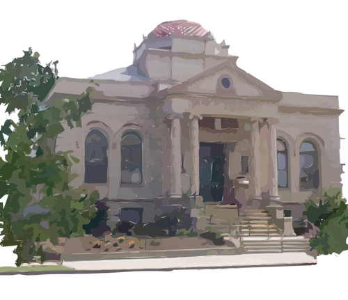 Carnegie Library Building vector clip art