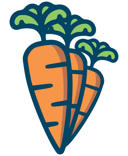 Tres zanahorias dibujo
