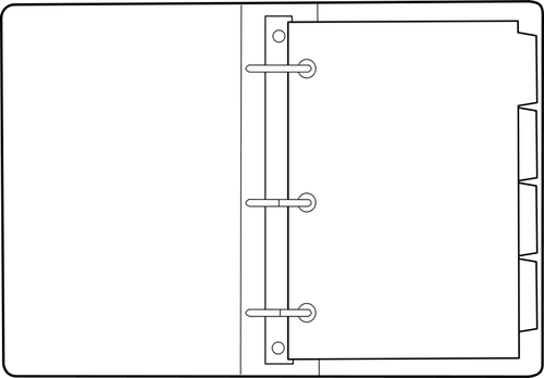 Imagem de vetor de caderno fichário aberto